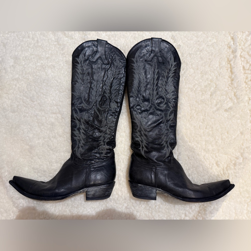 Old Gringo Black with Silver Stitching Cowboy Boots - Picture 2 of 8